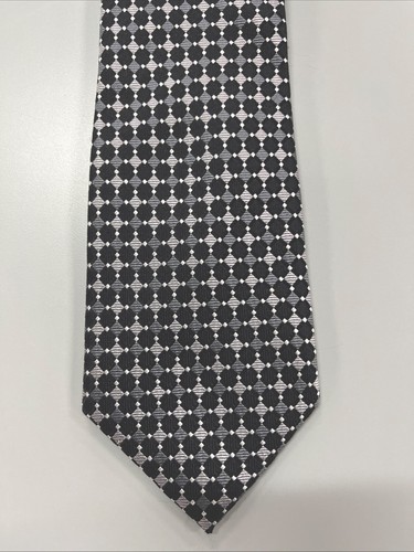 Donald J. Trump Signature Coll 100% Silk Necktie Black & Silver Geometric XL 63” - Picture 2 of 6