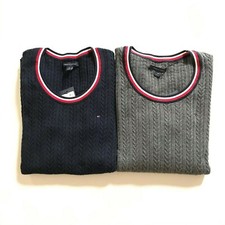 NWT Tommy Hilfiger Women's All Cotton Twisted Pattern Crewneck Pullover Sweater