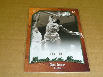 2010 Fleer Greats of the Game CLYDE DREXLER PARALLEL ROCKETS BLAZERS /199 M8912