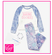  NWT JUSTICE GIRLS SIZE S M L WEEKENDS ARE FOR BAKING COOKIES PLUSH PAJAMA SET
