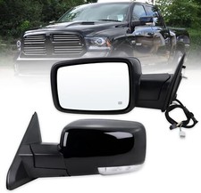 1pair Mirror For 2013-2019 Ram 1500 Manual Fold Power Adjust Heated Puddle Light