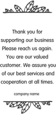 Thank You Note Rubber Self Ink Stamp - Online Seller Stamp with Company