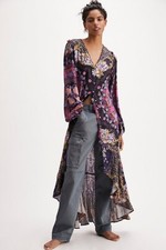 Free People Marais Floral Printed Midi Dress in Black Motif Size S RRP $168