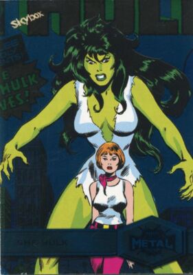 Spider-Man Marvel Metal Universe Light FX Turquoise [50] Base Card #177 She-Hulk