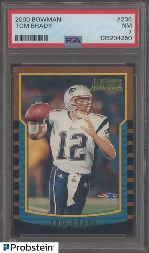 2000 Bowman #236 Tom Brady New England Patriots RC Rookie PSA 7 NM