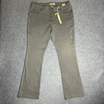 D. Jeans New York Womens Size 16 34x32 Grey Bootcut Stretch Denim Pants NWT