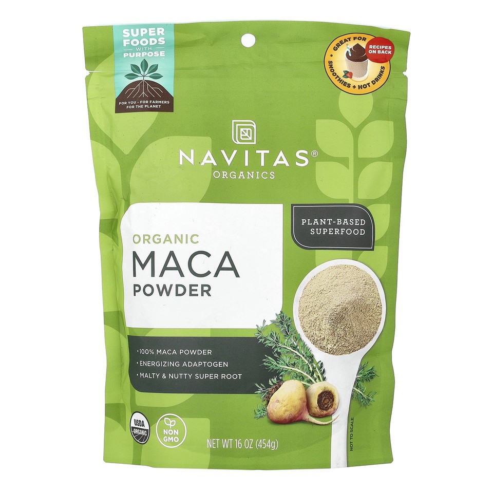 Navitas Organics Organic Maca Powder 16 oz 454 g B Corp, BPA-Free, Gluten-Free,