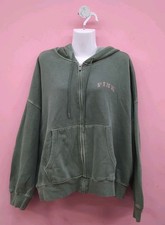 Victoria Secret Pink Ivy Fleece Campus Full Zip Hoodie XXL Wild thyme