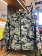Gap Kids Camo Hooded Softshell Jacket Youth XL Green Full Zip Coat Outerwear