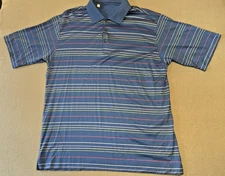 Cutter & Buck Signature Collection Men's Blue Striped Polo Size X LARGE