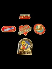 5 Walmart Pins I Love Wal-mart Attitude Soars Above Eagle Cashier Proud Vintage