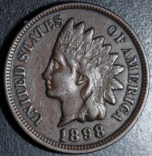 1898 INDIAN HEAD CENT - With LIBERTY & DIAMONDS - XF EF
