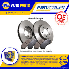 2x Vented Brake Discs and Pads fits PEUGEOT 207 WK Front 1.4 1.4D 1.6D 2006 on
