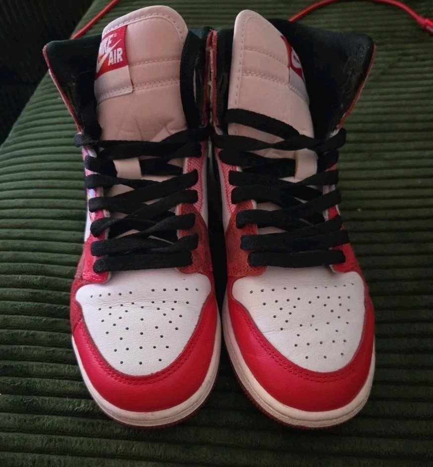 Nike Air Jordan 1 Retro Alto OG Spider-Man Zapatos DV1753-601 GS Talla 4.5Y USADOS Foto 2 de 4