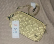 New LUG Coupe XL Quilted Convertible RFID Crossbody/Belt Bag-Metallic Yellow 