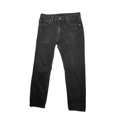 Levis 505 Regular Fit Jeans Mens 33x32 Fit 33x30 Black Straight Leg Denim Cotton
