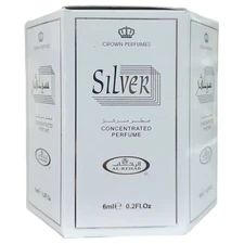 Silver Box of 6 x 6mL Roll On Perfume Oil Concentrated by Al Rehab