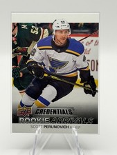 2021-22 Upper Deck Credentials - Rookie Arrivals Scott Perunovich #RA-14 (RC)