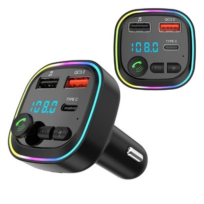 Auto Bluetooth Transmitter Freisprechen USB + Typ C 3.0 Schnellladen 