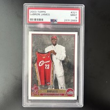 2003 Topps #221 LeBron James Cleveland Cavaliers RC Rookie Card Basketball PSA 9