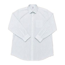 NWOT Brooks Brothers 1818 Dress Shirt 17.5 37 Regular Non Iron White Teal Stripe