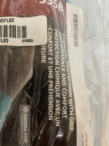 6 Pair AlphaTec 58-535B Chemical Protection Gloves With Grip Performance Size 8 - Picture 10 of 11