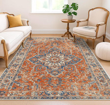 Vintage Boho Area Rug Large Living Room Bedroom Dining Carpet Design Anti-Slip