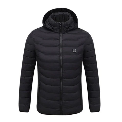 Winter Heated Hooded Jacket Men Women USB Charging Heating Coat 9 Areas Warm video thumbnail