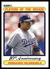 1990 Fleer FERNANDO VALENZUELA #622 Los Angeles Dodgers