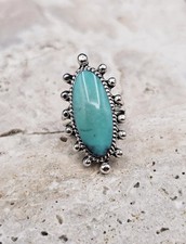 So PRETTY Native American Sterling Silver Turquoise Ring  SIGNED Size 6 Ring