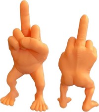 Middle Finger Figure With Legs, Sculpture Gifts, Funny Decor Desk 3in, Flesh