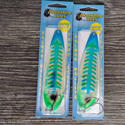 2 Moonshine Lures magnum Salmon  Spoon Super RV Dotted time bomb made in china