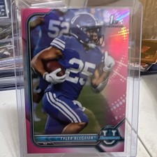 Topps Bowman University 1st Bowman Pink Refractor Tyler Allgeier #21 Football