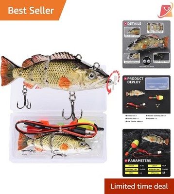 Electric Robotic Swimming Fishing Lures USB Rechargeable LED Light Swimbaits