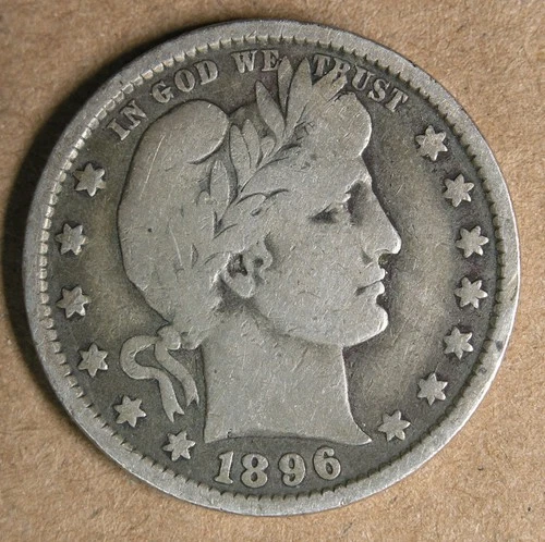 25c 1896-O Barber Quarter VG New Orleans Mint Semi-Key Date * AvenueCoin