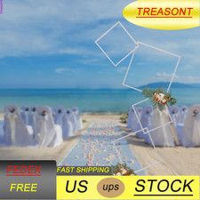 White Metal Flower Frame Weddings Square Backdrop Garland Plants Display Stand