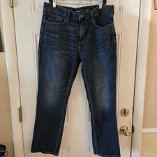 Old Navy Jeans Mens Size 36x30 Dark Blue Denim Zip Bootcut Built In Flex Stretch