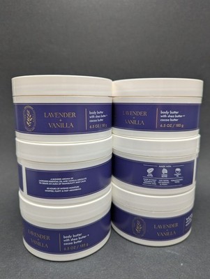 Qty (6) New Bath & Body Works LAVENDER & VANILLA Body Butter 6.5 oz
