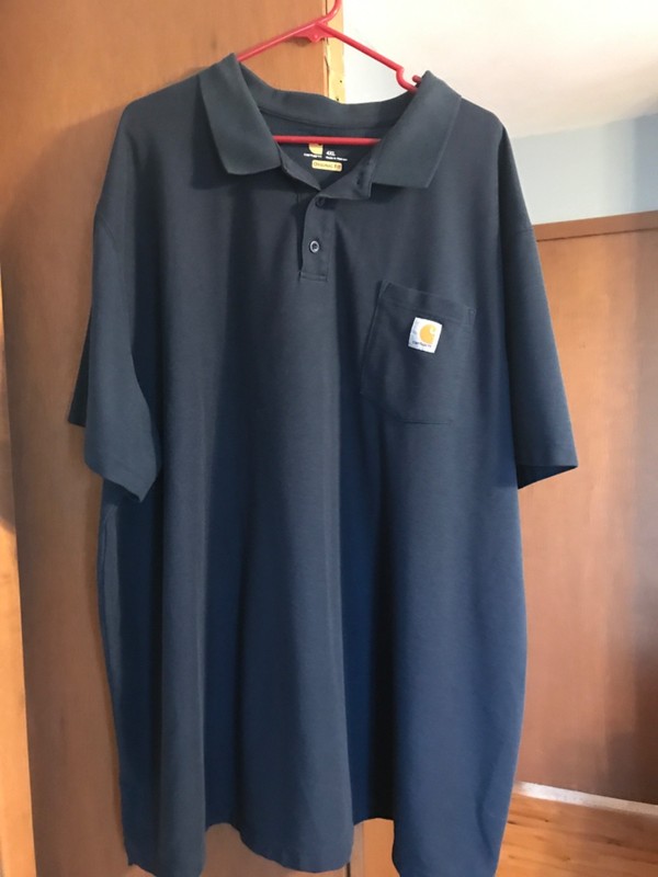 Carhartt 4XL Navy Blue Loose Fit Force Polo Shirt K570 Short Sleeve w/ Pocket