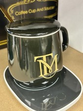 Mug céramique chauffant noir doré TM style moderne pour boisson chaude