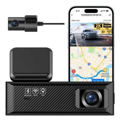 Dash Cam Mini 2, 2K+1080P FHD, Built-in Wi-Fi GPS Smart Dash Camera for Cars,...
