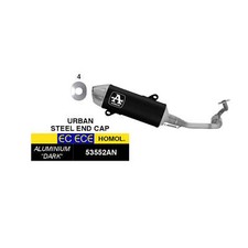 Marmitta completa ARROW omologata Urban nera per Honda 150 SH 2024-2025