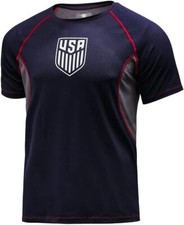 U.S. Soccer USMNT Adult Lightweight Soccer Poly Shirt - Add Your Name & Number