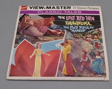 GAF View Master LITTLE RED HEN reel set THUMBELINA Pied Piper VIEWMASTER B319  
