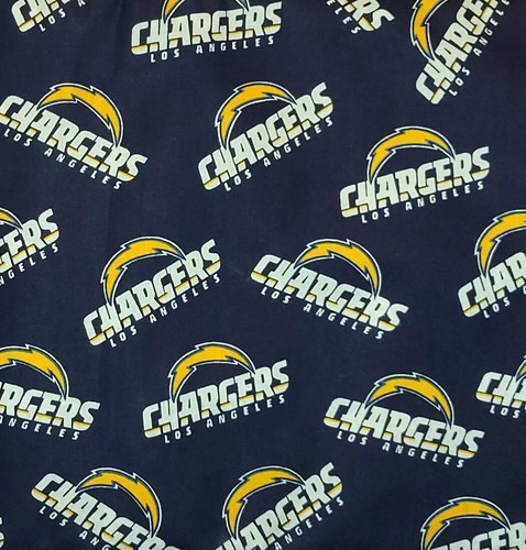 Los Angeles Chargers Football NFL AFC Blue Gold Cotton Fabric 1 5/8 Yard - Picture 2 of 6