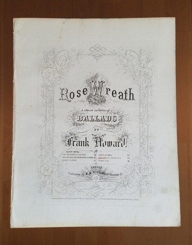 19th Cent. Sheet Music 1861 Rose Wreath ~ The Cottage on The Lea by Frank Howard - Picture 3 of 24