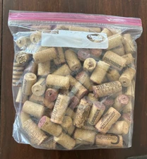 Natural Used Wine Corks Lot Bags of 100 Variety Recycle Upcycle Wedding