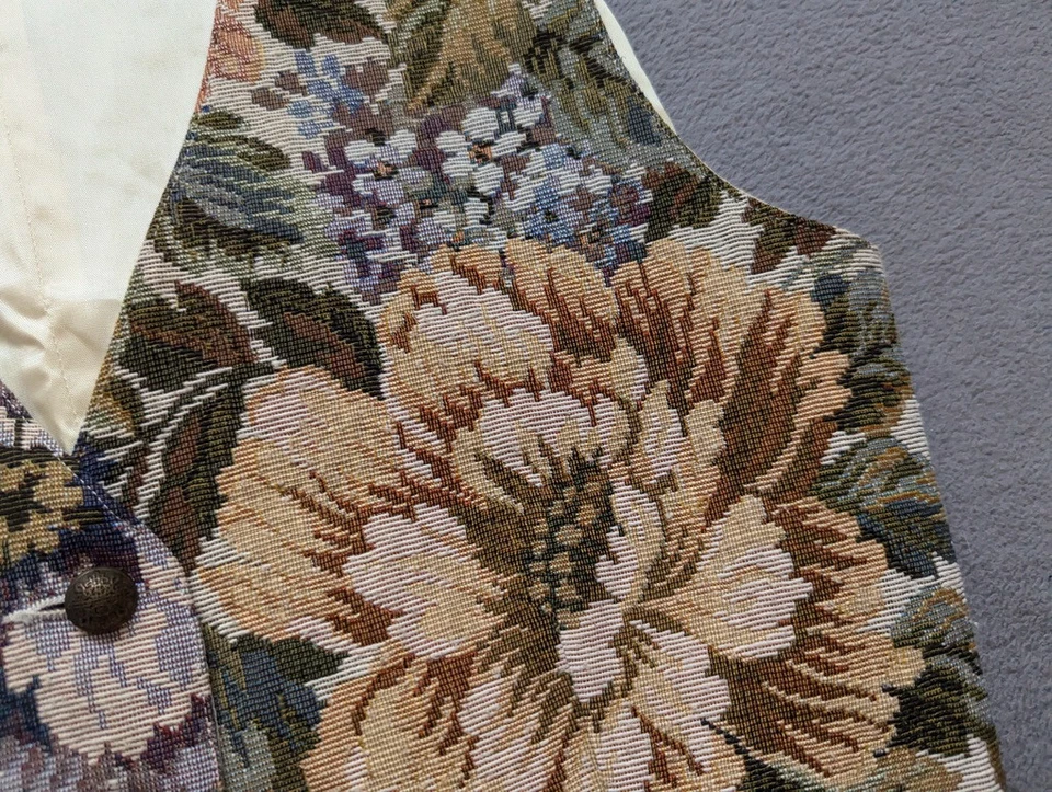 Colete Vintage Karen Kane Padrão Floral Feminino Tamanho M Fabricado nos EUA - Imagem 4 de 4