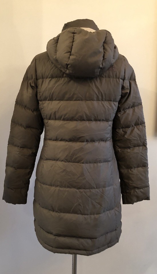 THE NORTH FACE Women’s 600 Goose Down Long Puffer Coat Hooded Olive