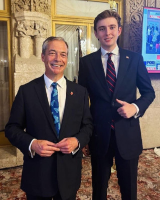Nigel Farage & Barron Trump 8x10 Foto - Mr Reform mit Donald J Trumps Sohn - 3